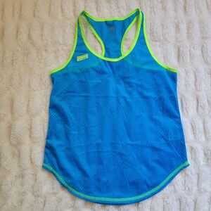 Soffe Blue and Green Sleeveless Tank Top with Racerback